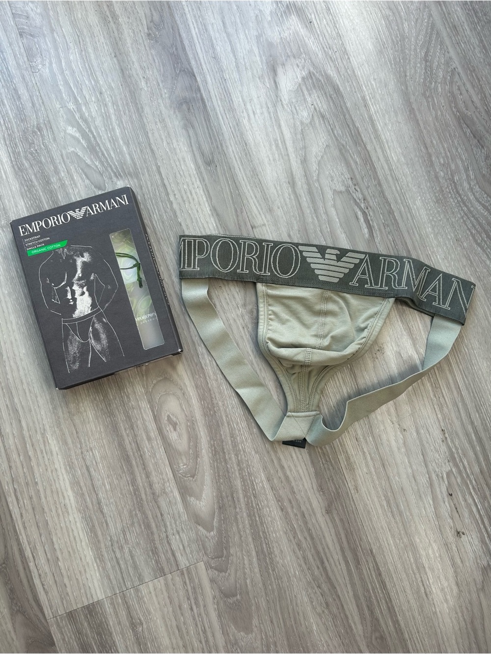 Emporio Armani | Men’s Megalogo Jockstrap Olive Green  (Small)